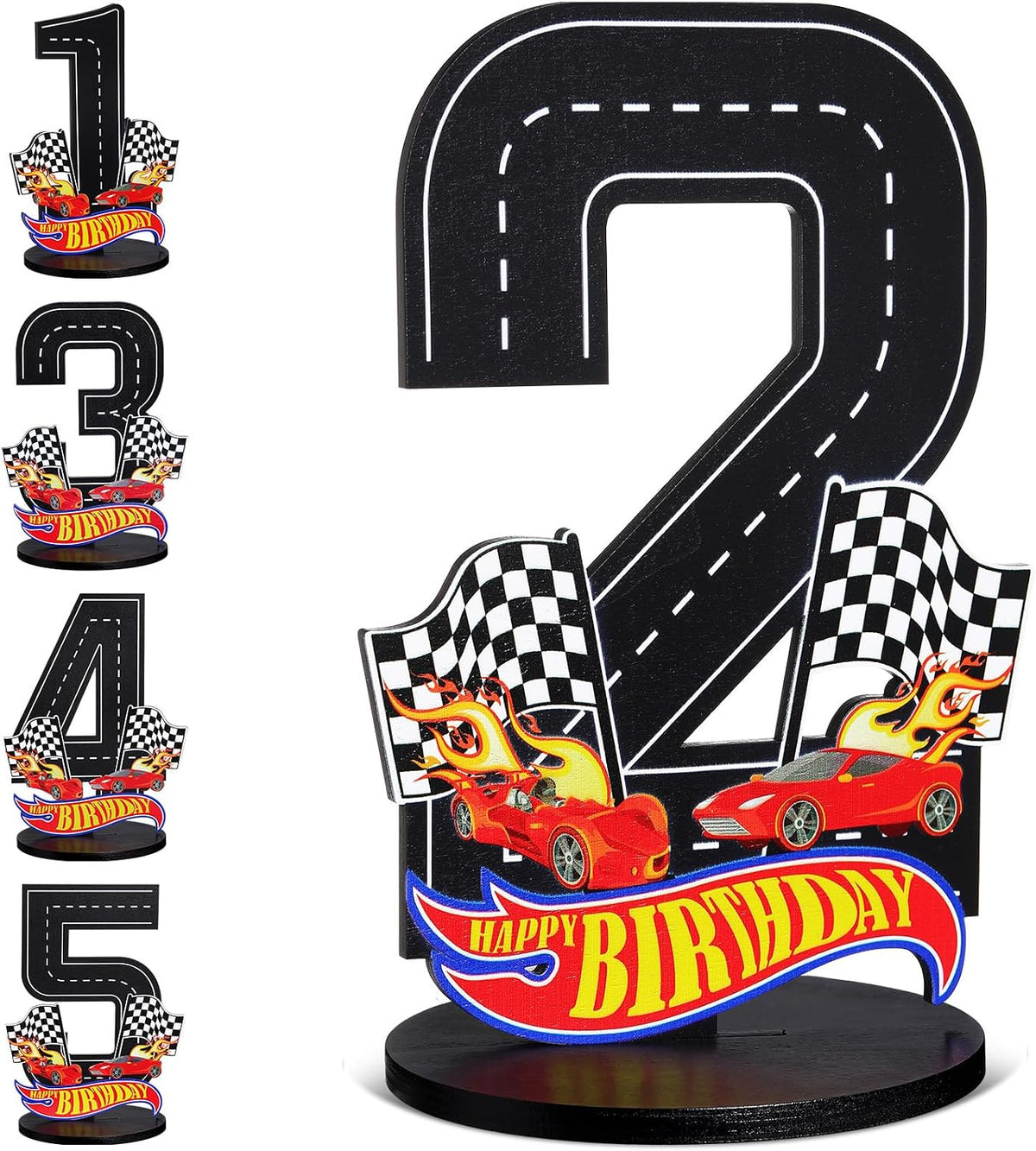 MiniInflat Race Car 5th Birthday Number Sign Centerpiece Race Car - 2nd