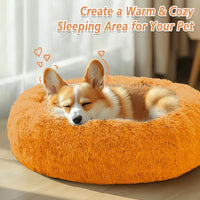 JOLLYVOGUE Small Dog Bed, Calming Dog Beds for Small Dogs & Indoor Cats - 20 Inches Donut Washable - Orange / 27.0"L x 27.0"W x 8.0"Th - image 4