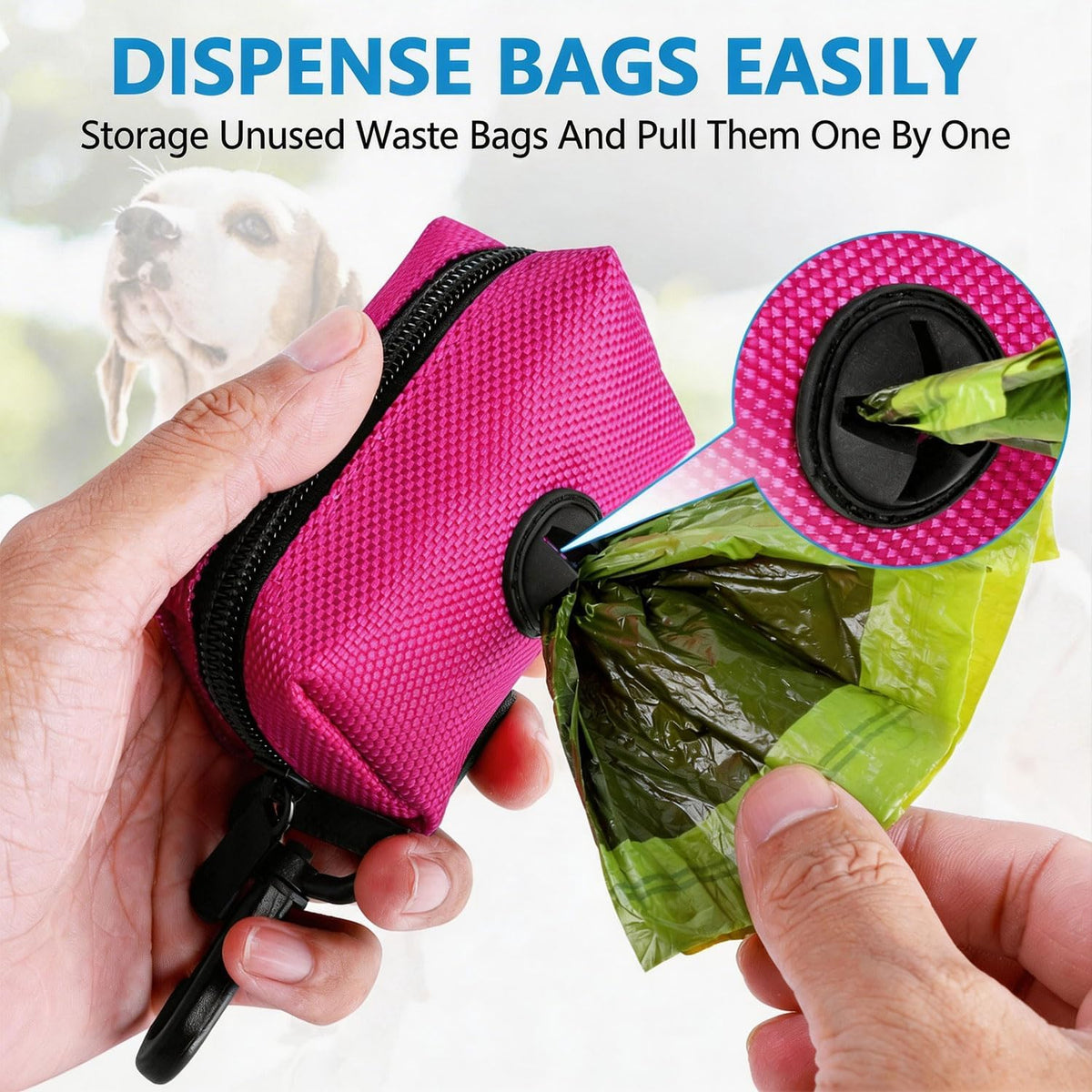 Dog Poop Bag Dispenser Holder Soft Waste Bags Roll Holders Leash Clip - 1 Count (Pack of 1) / 1PC Pink - image 2
