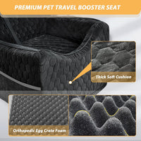 Dog Car Seat for Small/Medium Dogs, Memory Foam Dog Booster Seat - Black / Medium - image 4