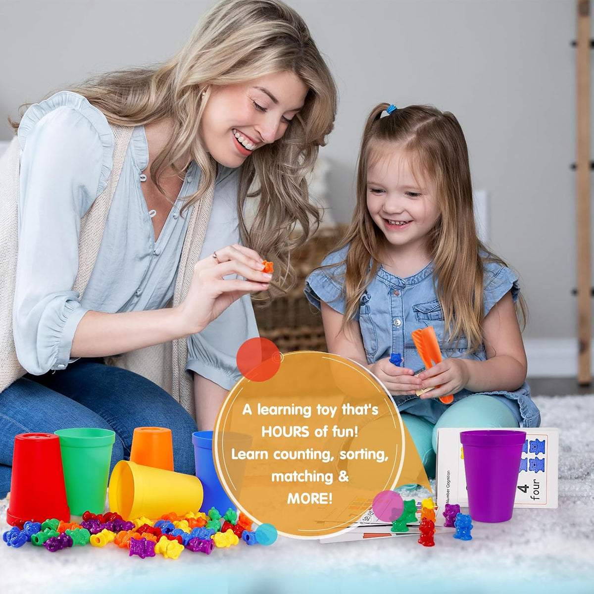 Bmag Counting Bears with Matching Sorting Cups - 36 Bears - image 2