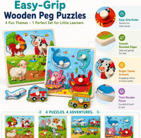 Wooden Peg Puzzles for Toddlers 1-3 - Style D - image 4
