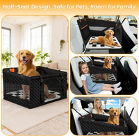 Large Dog Car Seat Half Back Seat Extender with Hard Bottom – Essentials for Dogs - Checkered / Large - image 4