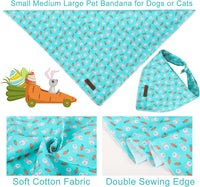 Summer Dog Bandana, UP URARA PUP Strawberry Triangle Bid Scarf for Medium Large Dogs, Cotton - BlueRabbit / L - image 2