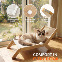 PETKARAY Beach Chair Cat Hammock - White Plush / Beach Chair - image 4