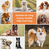 Dog Brush for Long Haired Dogs, 27mm Extra Long Pin Brush for Grooming, Shedding - Beech Wood Material, Non-Slip Rubber Handle, Round-Tipped Pins