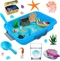 AGENTLAN Ocean Sensory Bin with Sensory Sand - OCEAN