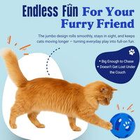 Large Cat Ball Toy with Bell, Blue - Blue - 1 Pack - image 3