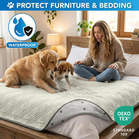 PetAmi Waterproof Dog Cooling Mat Pet Pad for Crate Couch Bed - Beige / Large (40x60) - image 3