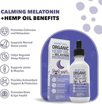 Melatonin + Organic Calming Hemp Oil for Dogs Anxiety and Stress Relief - Calming Drops Pet Hemp Oil for Dogs & Cats - Hip and Joint Support Supplement for Dogs Pain Management (2oz)