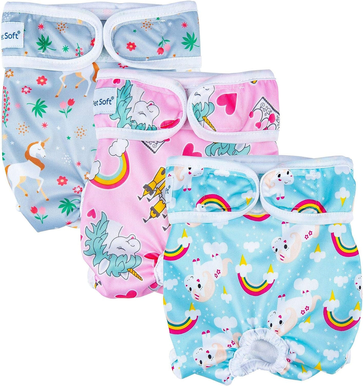 Pet Soft Female Dog Diapers, Puppy Diapers - Animals / X-Small:7''-10''