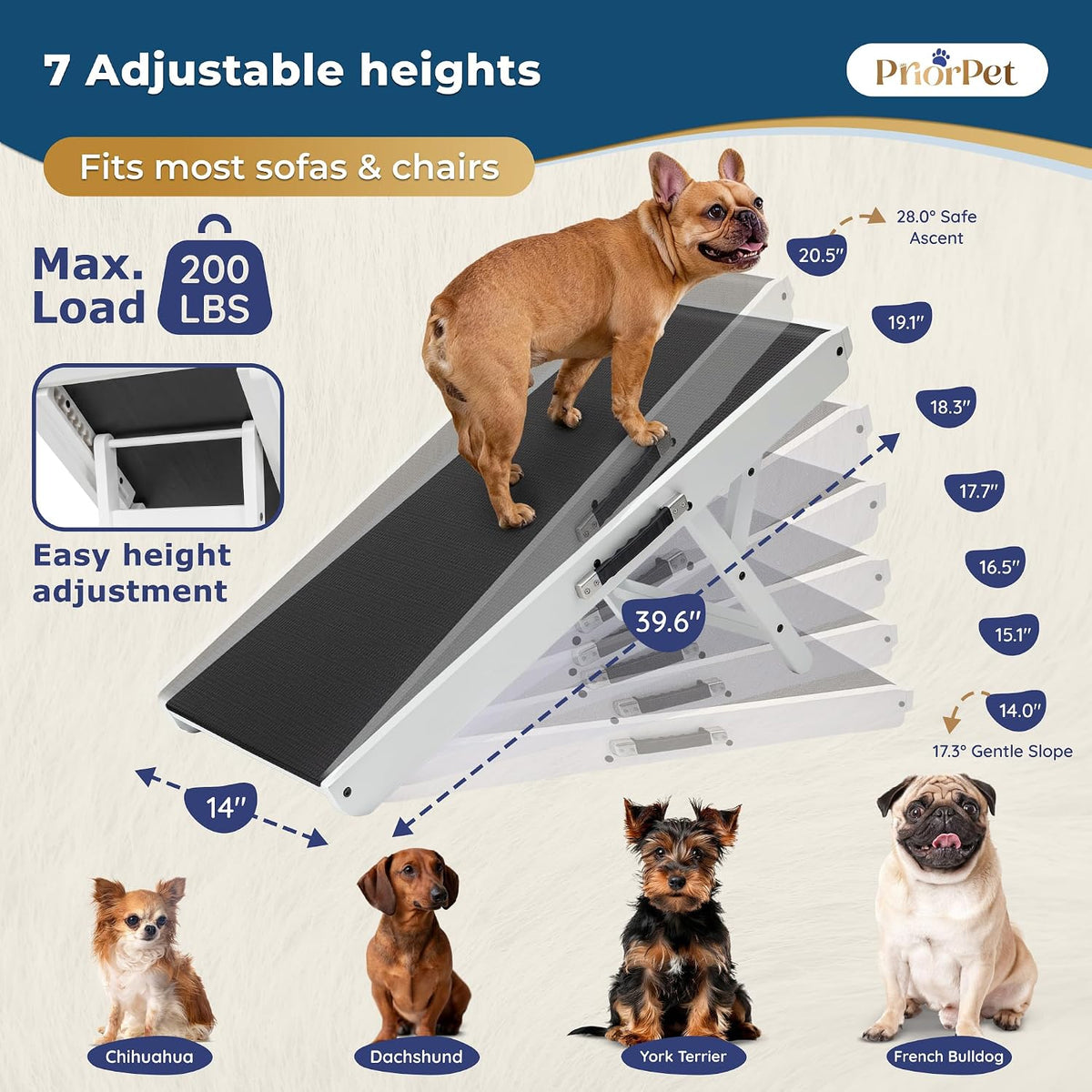 Dog Ramp for Couch, Non-Slip - White - image 2