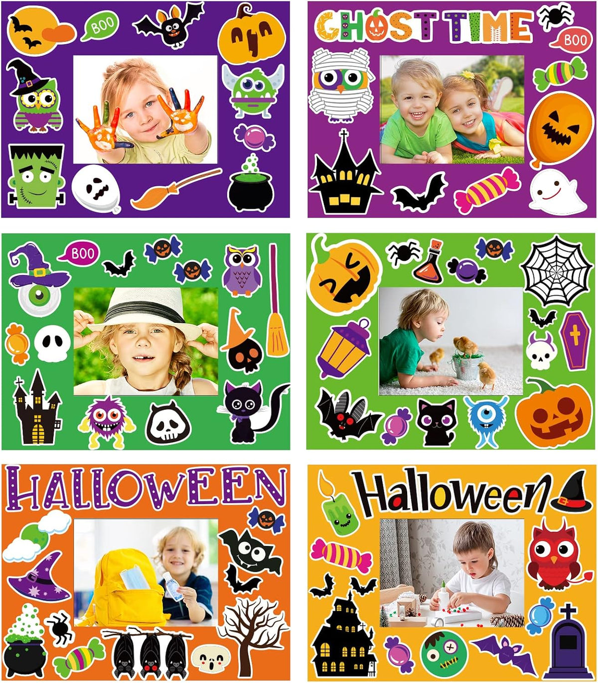 30 Packs Halloween Arts and Crafts for Kids Picture Frame Craft Kits - Halloween