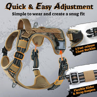 rabbitgoo Tactical Dog Harness for Large - Desert Camo / L(Chest:22"-37",Neck:21.1"-30.3",Back:8.3") - image 2