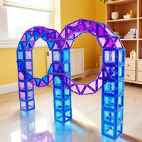 MAGBLOCK 102Pcs Magnetic Tiles Magnetic Toys Magnet Building Tiles Building Blocks for 3 4 5 6 7 8 Years Old Girls and Boys Birthday Gifts Preschool STEM Educational Toys