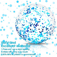 Civaner 10 Pcs Inflatable Glitter Beach Balls 16 Inch - Blue / Glitter - image 2