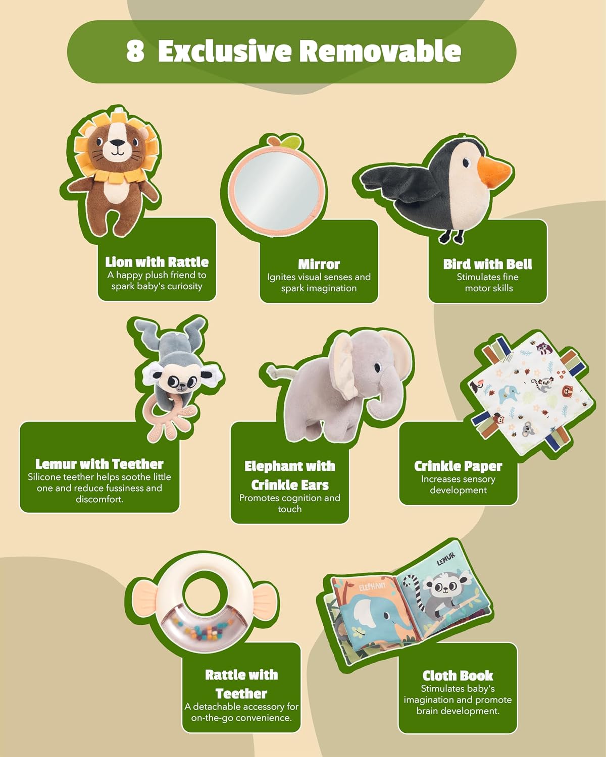 TINITIGIES Tummy Time Mirror for Babies 0-6 Months - Baby Play Mat - image 3