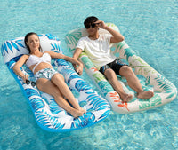 Jasonwell Inflatable Pool Float Lounge - Blue & Beige / 2