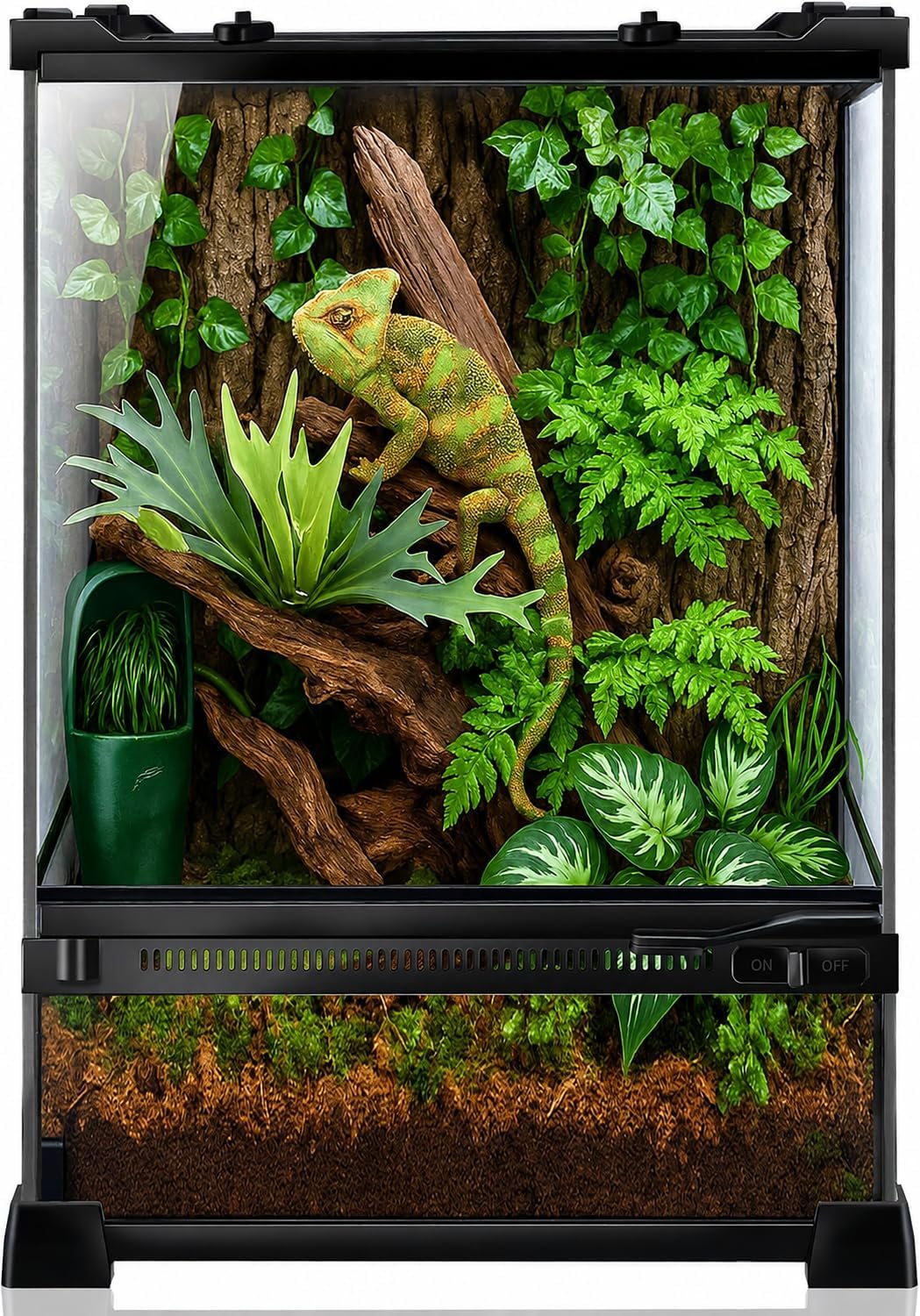 Folding Reptile Travel Terrarium Tank 17" × 12" × 10" – Essentials for Reptiles And Amphibians - 10" x 10" x 14"