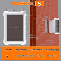 3-Flap Never Rust Extra Large Dog Door for Doors with Sliding Lock - Small / For Wall - image 2