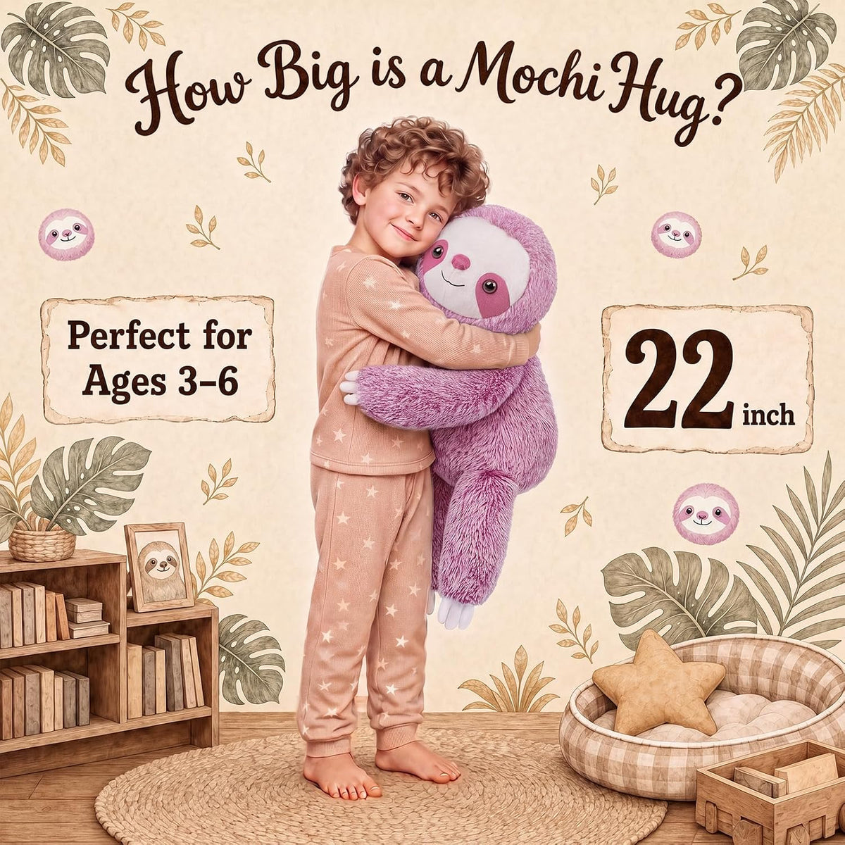 gnomantic Turtle Weighted Stuffed Animals, Plush Pillow for Kids – Fun for Kids & Family - Purple Sloth / Medium / Sloth - image 2