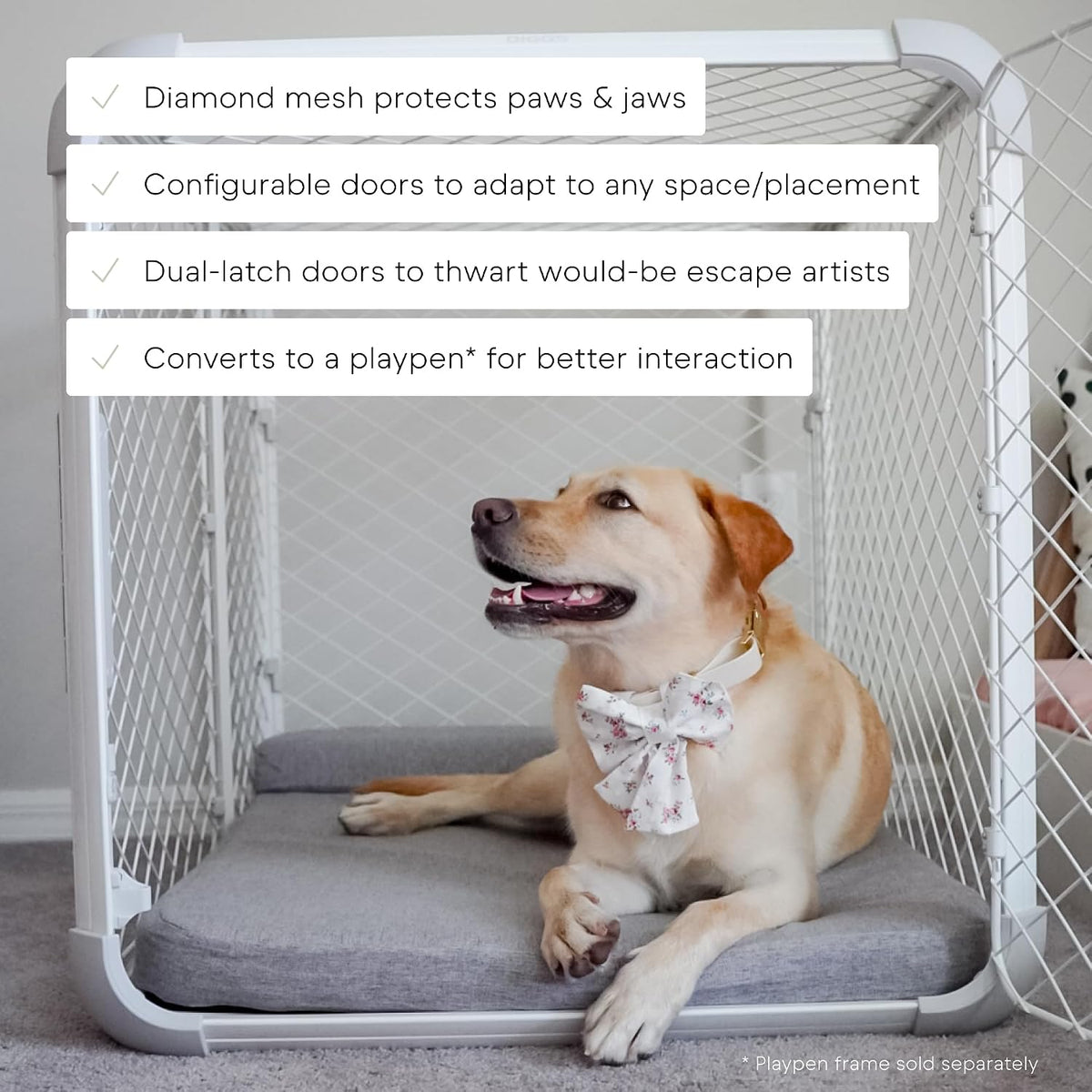Diggs Evolv Modular Dog Crate for Dogs 16-18" Tall - Large (44.1"L x 30.5"W x 31.9"H) / Ash - image 2