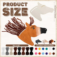 Geelin 24 unfinished wooden horse cutouts with paints, brushes and colored yarn - view 11
