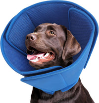 Queenmore soft 3-panel mesh dog cone for large dogs with drawstring and hook closure