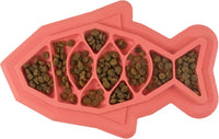 Catstages Kitty Slow Feeder Bowl for Cats & Kittens, 3/4 Cup - Fishie Fun - Pink
