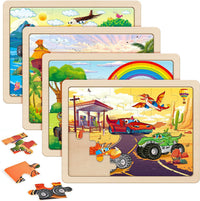 SYNARRY Large Unicorn Princess Fairy Wooden Puzzles for Kids Ages 4-6 – Fun for Kids & Family - Vehicle