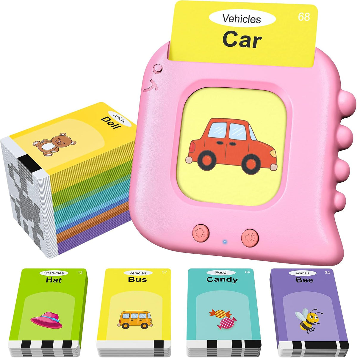 Talking Flash Cards,Kids Toddler Flash Cards with 240 Sight Words – Fun for Kids & Family - Pink