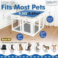 Clear Dog Playpen Indoor, Effectively Relieves Pet Anxiety, Suitable for Most Dogs, White