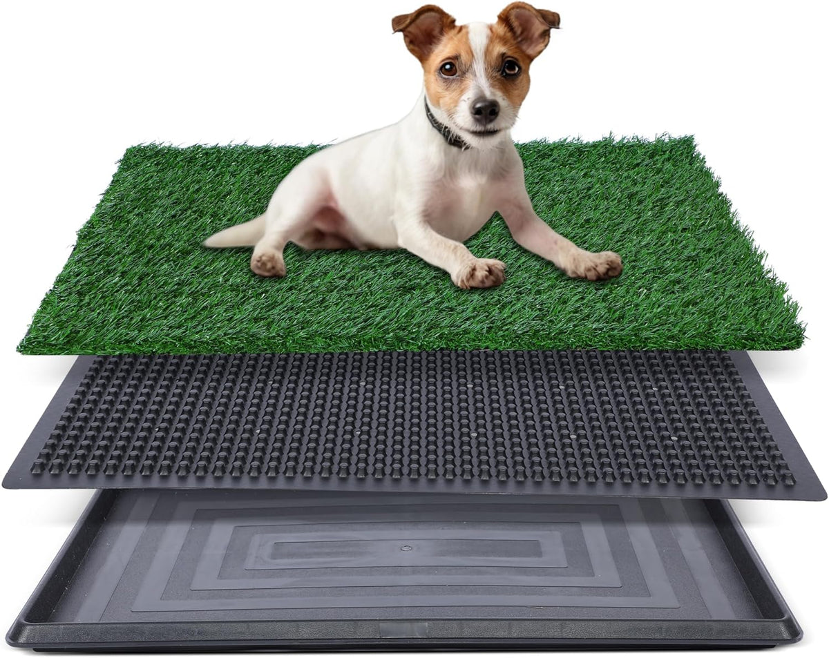 FluffyDream Dog Grass Pad with Tray - 20“X25”