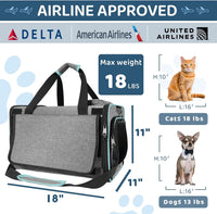 Cat Carrier American, United - 18.0"L x 11.0"W x 11.0"H - image 4
