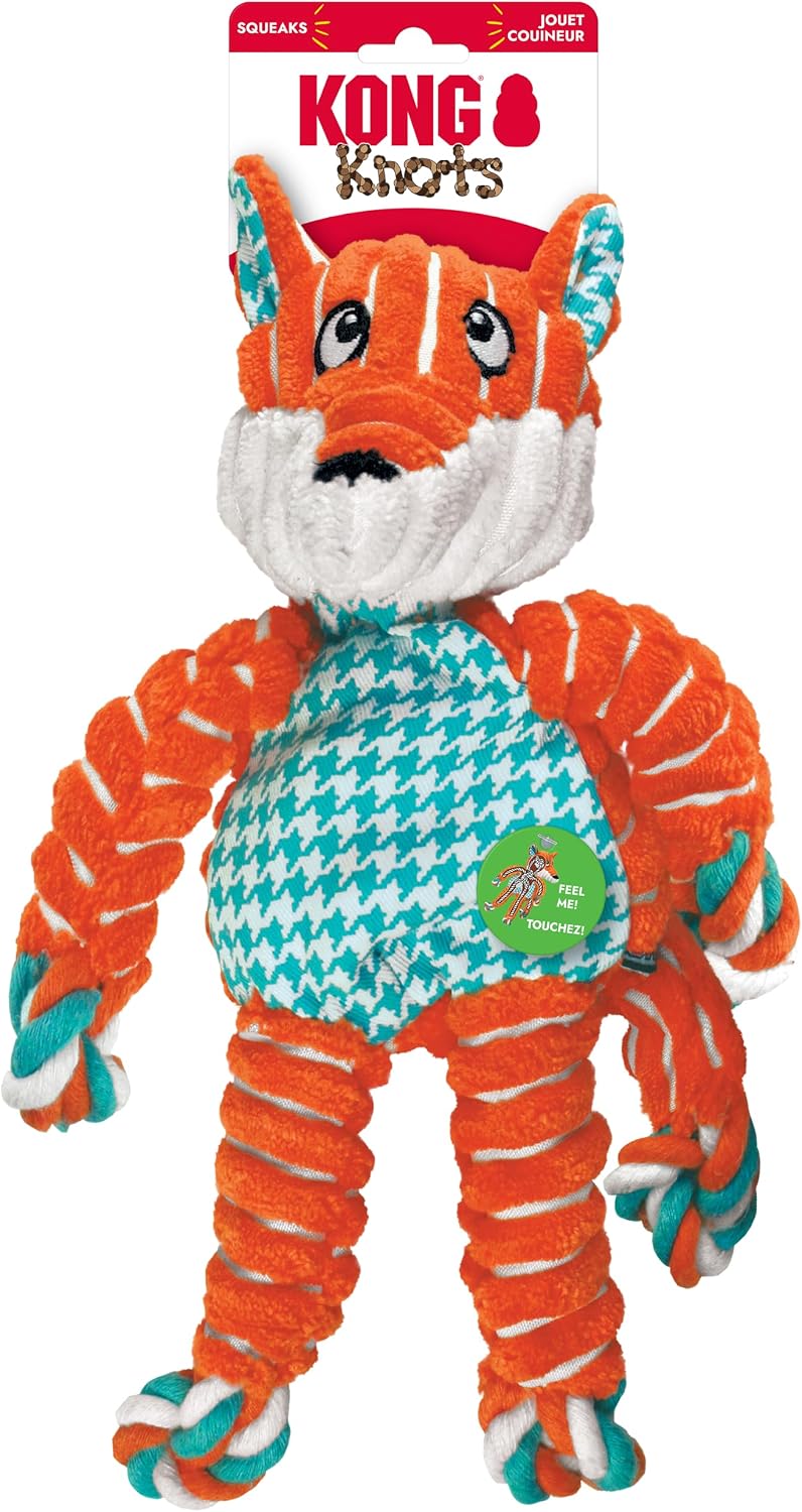 KONG Floppy Knots Rope and Plush Dog Toy - Fox / Medium/Large - image 3