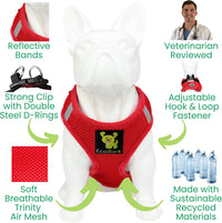 EcoBark XXS Dog Harness, Soft Step in Teacup Puppy Mesh Vest - XXS- 4 to 5 lbs- Chest Up to 11 in (Pack of 1) / Red - image 3