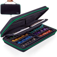 SIQUK Dice Case Dices Storage Case Dice Organizer Holder with Handle – Fun for Kids & Family - Green