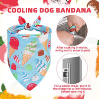 PUPTECK Dog Cooling Bandanas 4pcs Outfit - Ice Cream(Cooling Fabric) / Large (24"x17"x17") - image 3