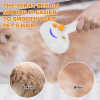 Pet Steam Brush for Cats and Dogs, 4-in-1 Cat Brush for Shedding, Spray Hair Removal Comb with 2 Waterless Shampoo, Pet Hair Removal Tool for Long & Short Haired Pets