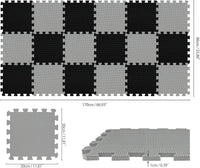 qqpp EVA Rubber 18 Tiles Interlocking Puzzle Foam Floor Mats - 18 Tiles / 2 Black, Gray - image 2