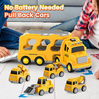 FunMission Toddlers Fire Truck for Kids 3-9 Year Old，5 in 1 Friction - 5 CONSTRUCTION CARS - image 4