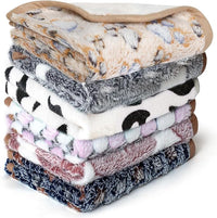 6 Pcs Washable Guinea Pig Blankets Absorbent Small Animal Fleece Bedding Cage Liners Reusable Pet Pee Pad Sleep Mat Pad Cover for Hamster Ferret Rabbit Chinchilla Hedgehog (Black, 24" x 47")