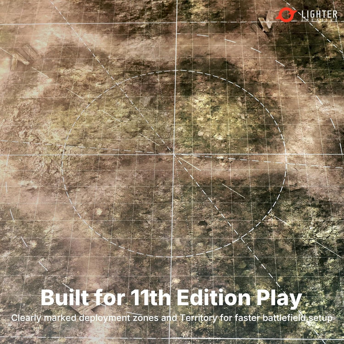 Lighter Creative 44 x 60 gridded WH40K battle mat, Iron Underhive print - view 6