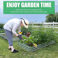 SnugNiture Galvanized Raised Garden Bed 8x4x1FT Outdoor Large Metal Planter Box Steel Kit for Planting Vegetables, Flowers