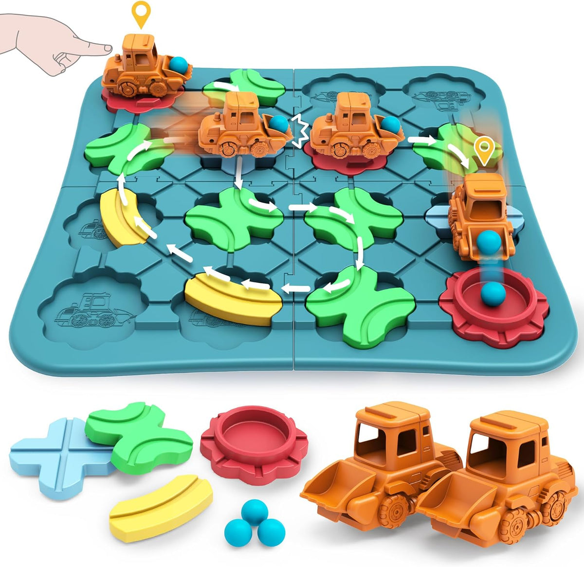 Bonitoto STEM Board Game Logical Road Builder Maze Toy for Kids Ages - 32PCS