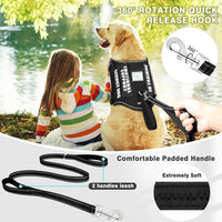 Service Dog Vest Harness and Leash Set+10 Patches - Large / Black - image 2