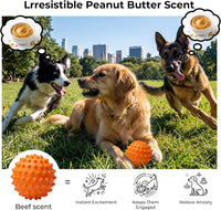 3.5''Durable Squeaky Dog Ball for 25-80lbs Aggressive Chewers – Essentials for Dogs - 1 PC-Peanut Butter-Orange - image 4