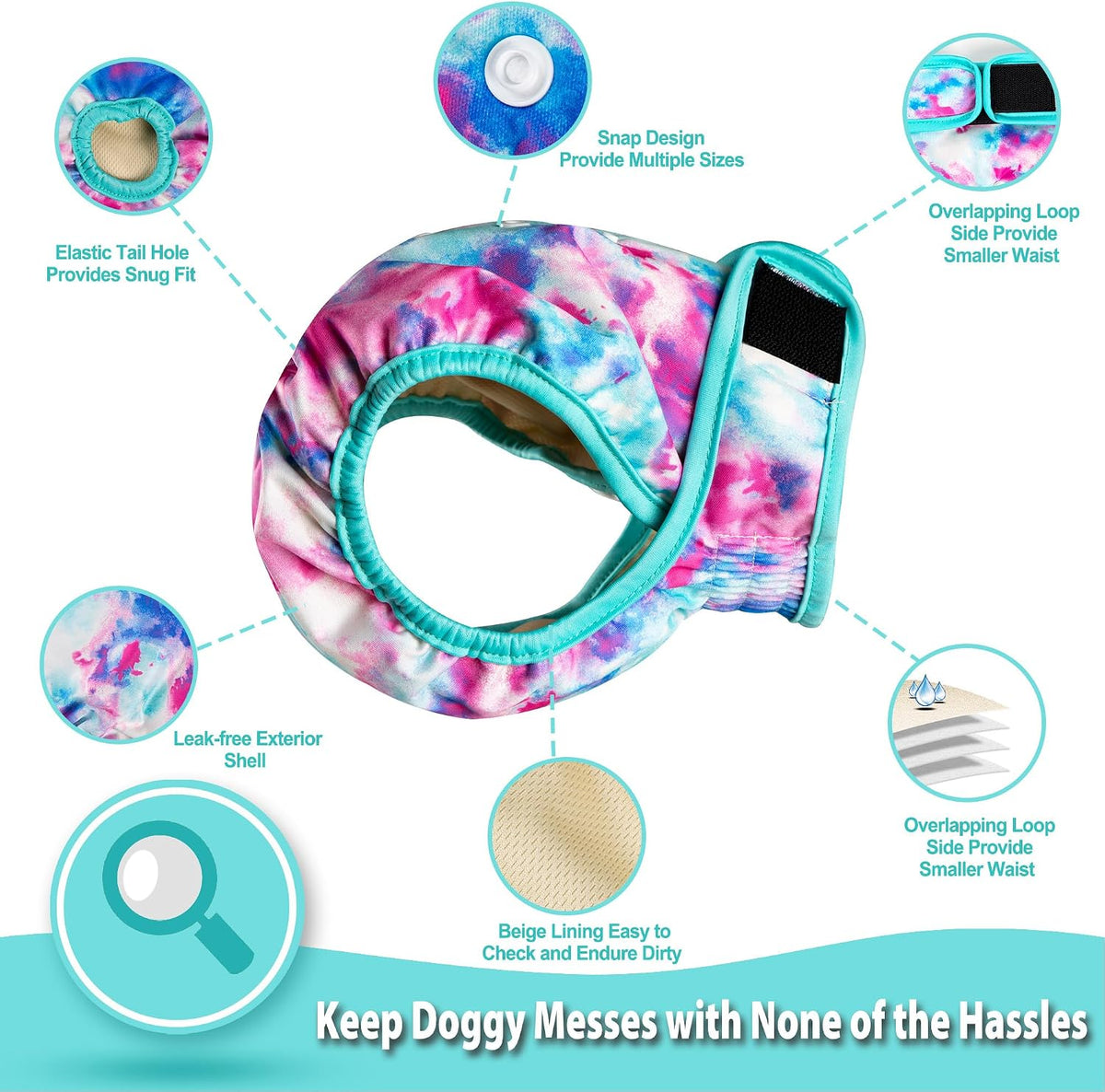 Langsprit Washable Female Dog Diapers - Medium / Colourful - image 3