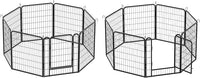 Dog Playpen, Outdoor Dog Fence, 16 Panels, 32" H Dog Pen for Medium/Small Dogs, Heavy Duty Metal Pet Fence with Gate, Portable Dog Fence for RV Camping and Yard (Black)
