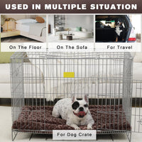 Exsnugy Washable Dog Bed Mat Medium Size Fluffy Pet Crate Pad 36x23 – Essentials for Dogs - Brown / 48.00" x 30.00" x 1.50" - image 2